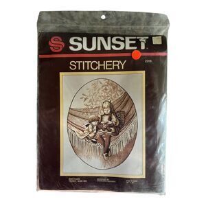Sunset Stitchery #2206 "Brother, Teddy and Me" Stamped Embroidery Kit 16x20"
